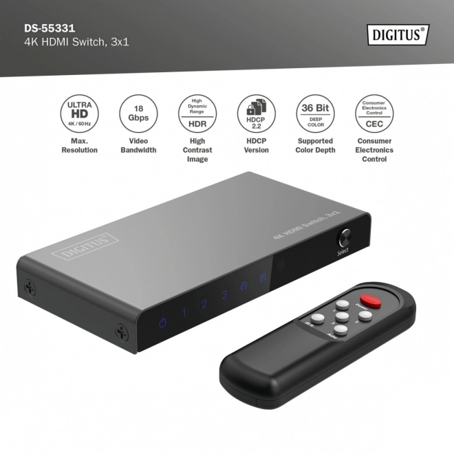 4k hdmi switch with remote control