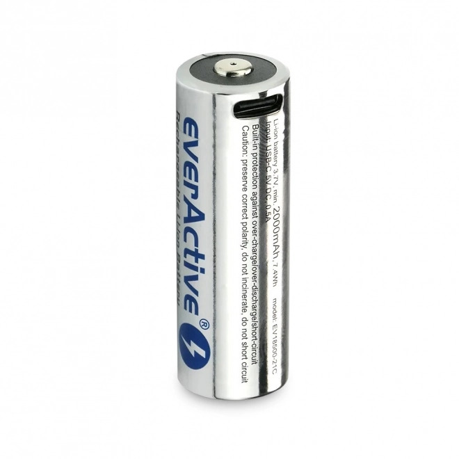 Batteria ricaricabile EverActive 18500 Li-ion 3,7V 2100 mAh USB-C