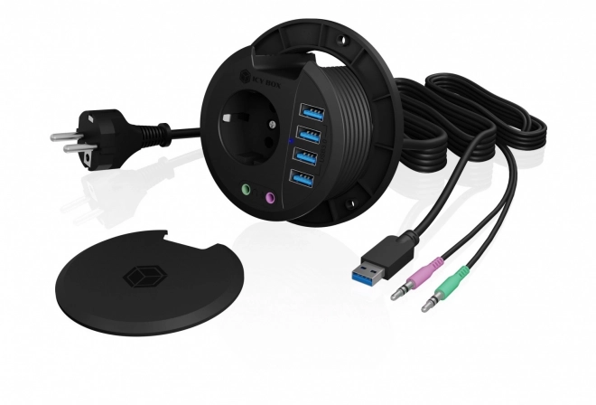 desk hub with USB and audio connections