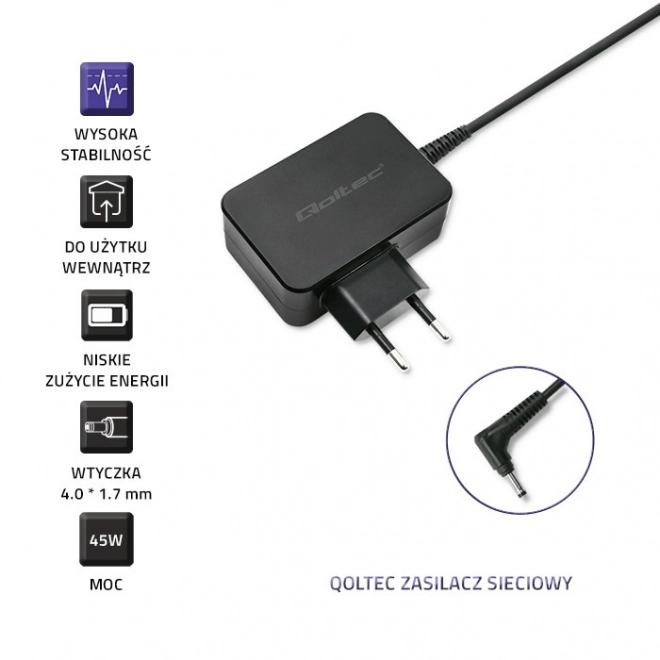 Qoltec charger for Lenovo laptops 45W