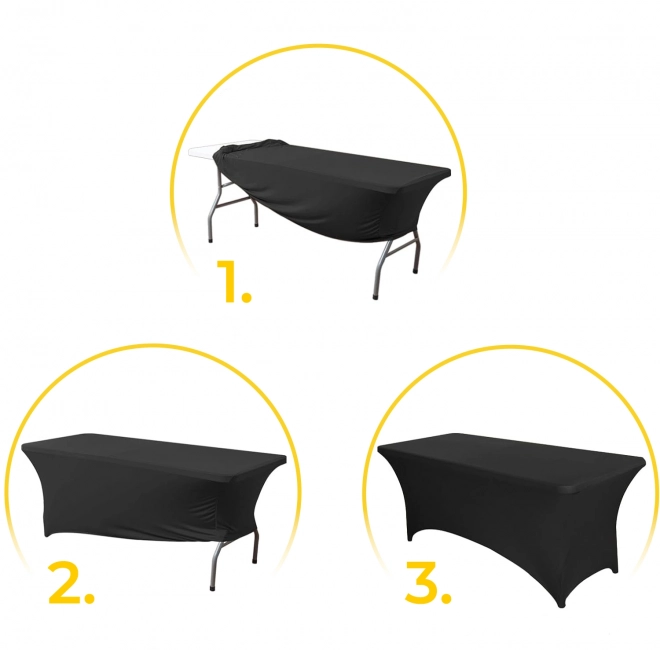 Housse élastique universelle pour table de restauration 180 cm noire