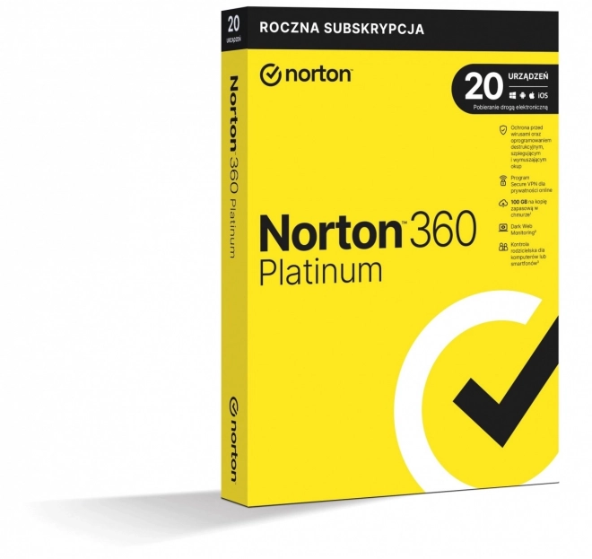 Norton 360 Platinum, 100 GB, 1 Benutzer, 20 Geräte, 1 Jahr