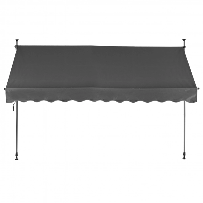 Adjustable Balcony Sunshade with Hand Crank Grey