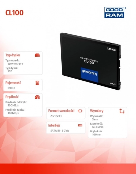 SSD disk CL100 G3 120GB SATA III 2.5