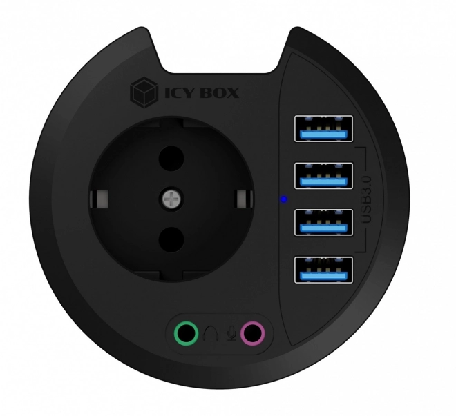 desk hub with USB and audio connections