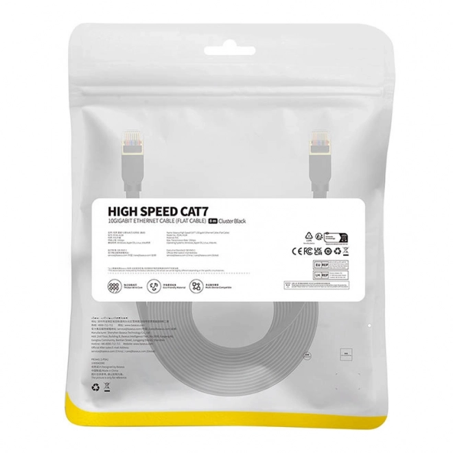 Baseus Cat 7 UTP Ethernet kábel RJ45 lapos fekete – 8 m