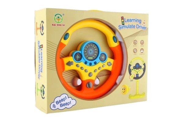 Children's interactive steering wheel with sound and light
