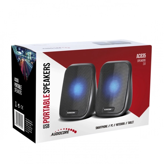 Casse stereo USB 6W nere