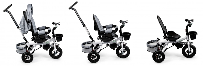 360° Swivel Tricycle Grey Delux with Canopy