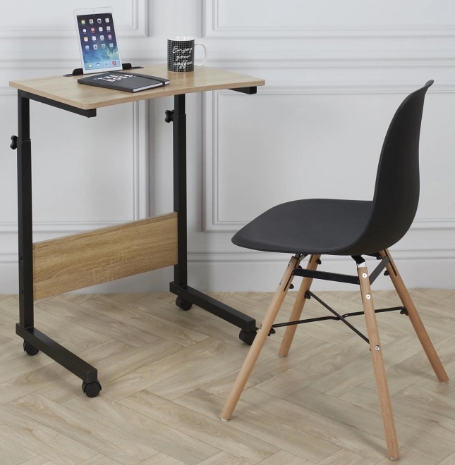Mobile Laptop Table with Wheels - Brown