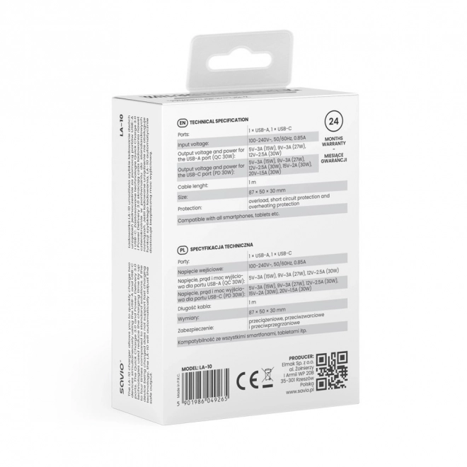 Fast Charge 30W Wall Charger with Cable