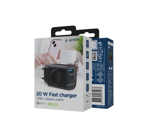 Usb A Usb C 20W Power Delivery Quick Charge 3.0 Black Charger