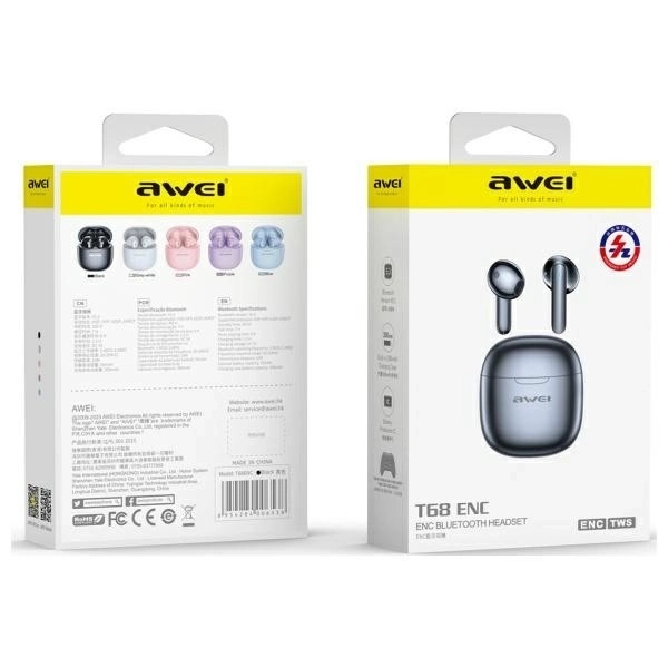 Auricolari Bluetooth 5.3 con riduzione del rumore enc AWEI