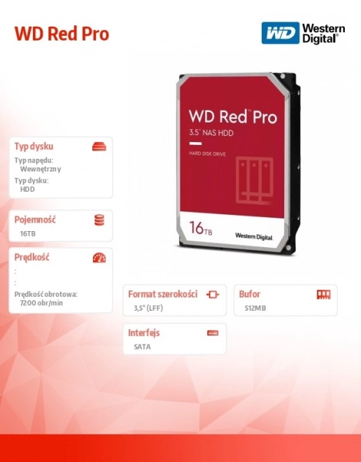 WD Red Pro 16TB NAS Hard Drive