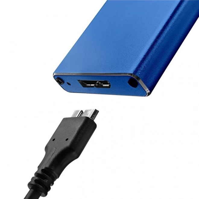 Blue Aluminum SSD Enclosure for M.2 SATA/NGFF Drives 2TB USB 3.0