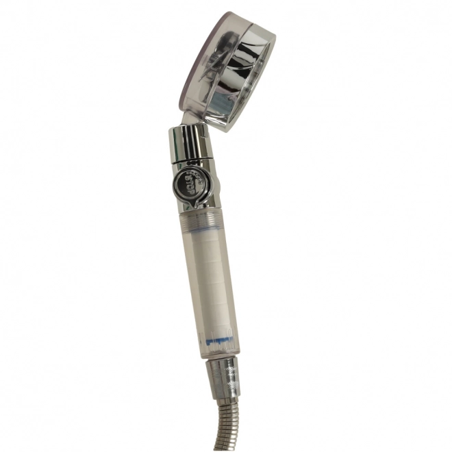 Silver Turbo Shower Head Set with Hose