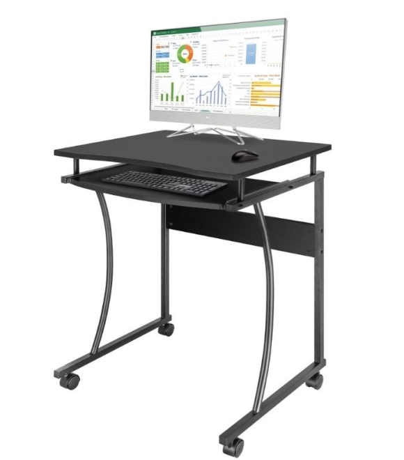 Techly mobile computer desk 600x480mm black