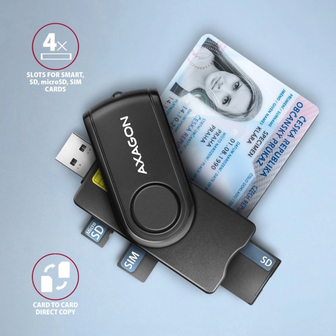 Axagon card reader with SD/microSD/SIM slots