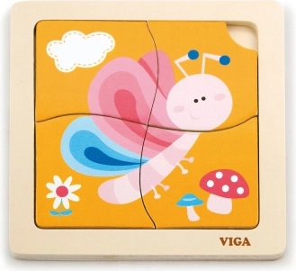 Puzzle in legno farfalla 4 pezzi VIGA