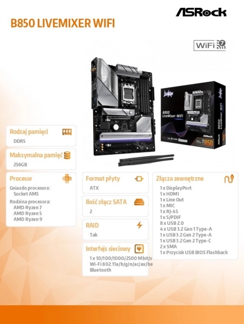 B850 Livemixer Wifi Motherboard