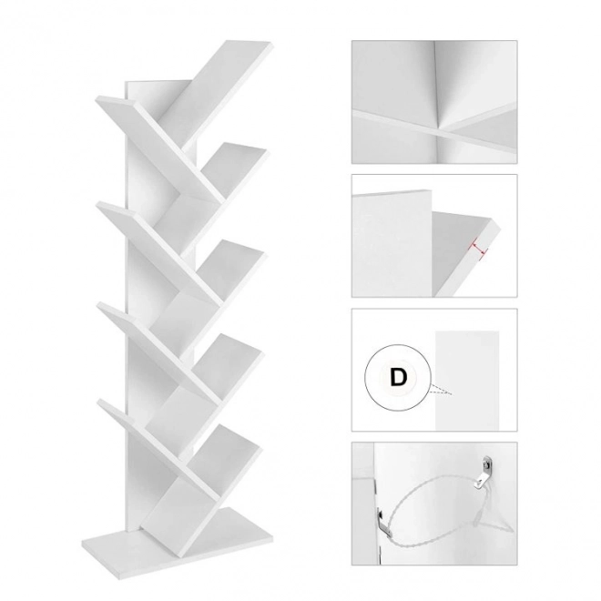 Modern White Wooden Bookshelf