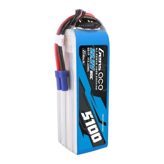 Batteria Lipo 5100mAh 80C 22,2V 6S1P con Connettore EC5