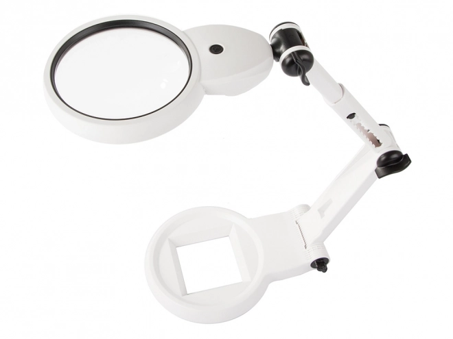Desktop magnifying glass for jewelers with LED lighting and USB power