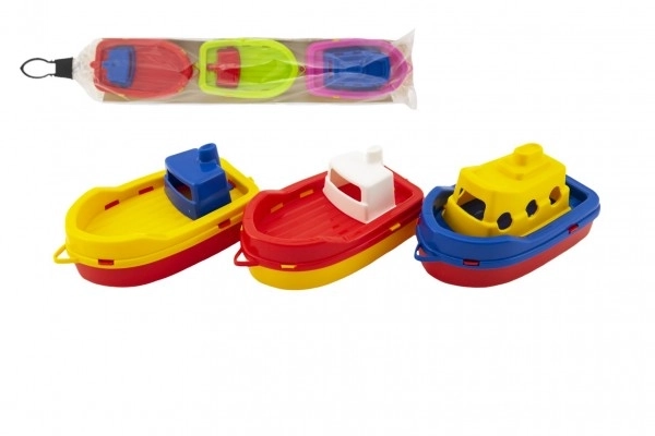 Gekleurde plastic bootjes voor in het water 14cm 3st