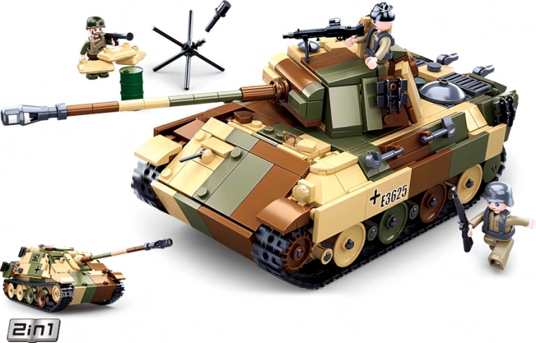 3 minifigures including a bazooka gunner
