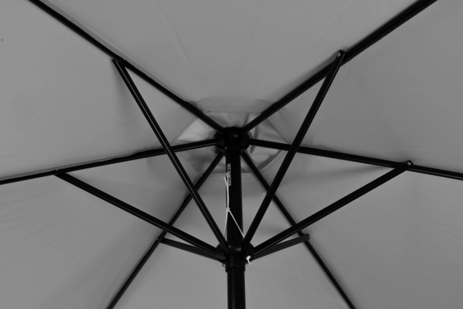 Large tilted garden umbrella with crank 6 ribs grey 270 cm