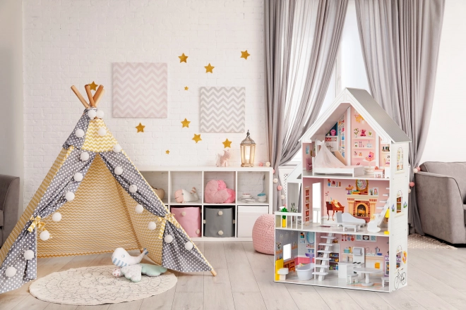 Wooden Dollhouse XXL Powder Residence ECOTOYS