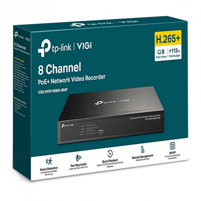 Vigi 8-Channel Network Video Recorder with PoE+