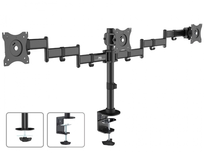 Triple Monitor Desk Mount with Dual Arms for LCD Monitors