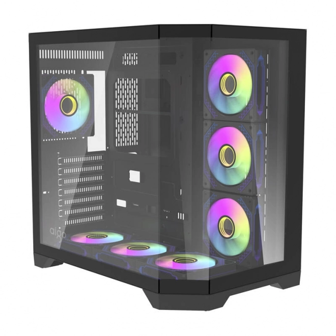 Sötétvillanás FT418 PRO gamer számítógépház 7 aRGB ventilátorral