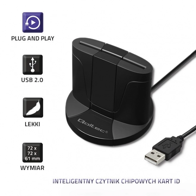Qoltec intelligens chipkártya olvasó