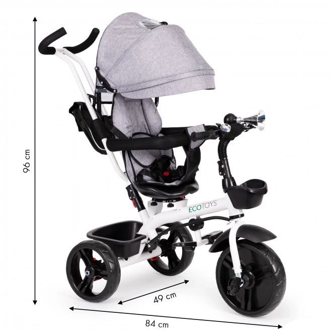 EcoToys Gray Tricycle Stroller
