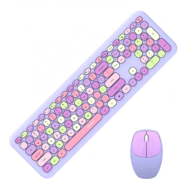 Set tastiera e mouse wireless MOFII viola
