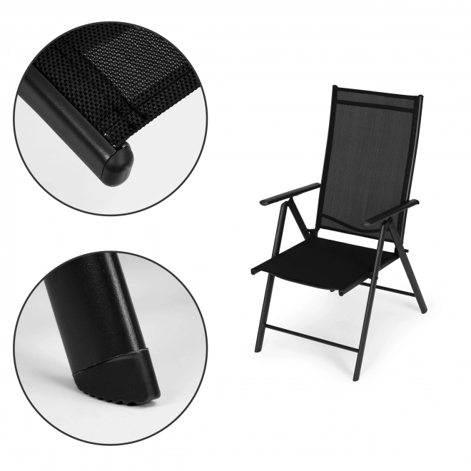 Set of Folding Garden Chairs with Adjustable Backrest
