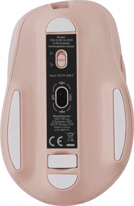 Mouse senza fili a batteria ricaricabile da 2,4 Ghz 6 pulsanti 2400DPI – Rosa