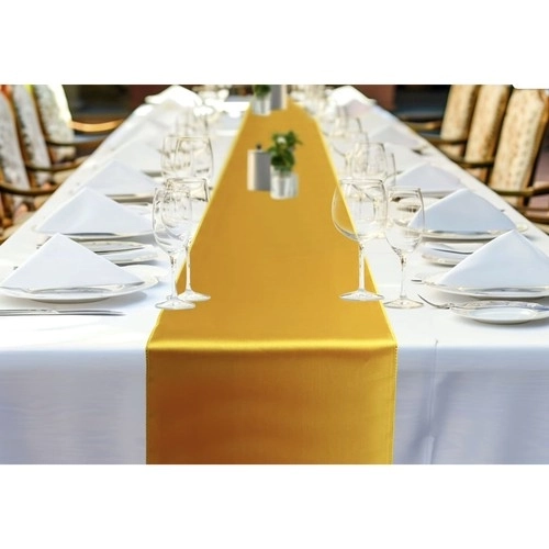 Gouden satijnen tafelloper Ruhhy 900x36 cm