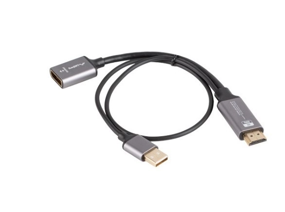 Hdmi to DisplayPort 4k Adapter 20cm Silver
