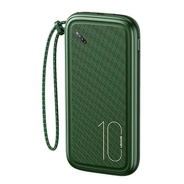Green Powerbank Usams 10000mAh 2xUSB