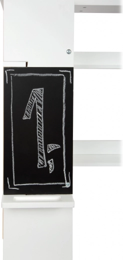 Writable chalkboard with a shelf for chalk