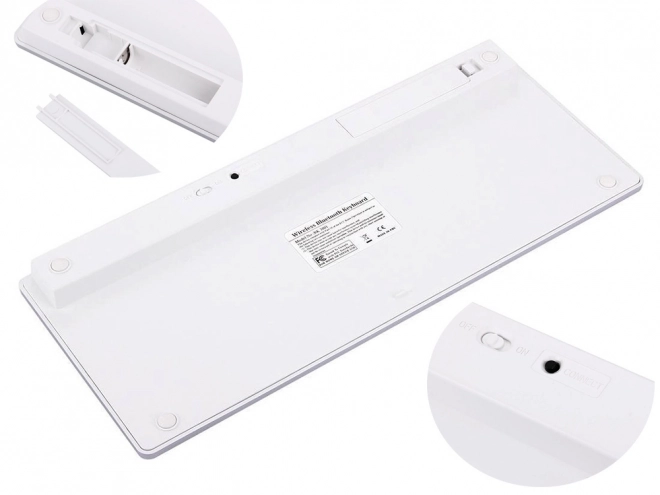 Tastiera senza fili Bluetooth per pc ipad mac piccolo profilo sottile basso – Bianco