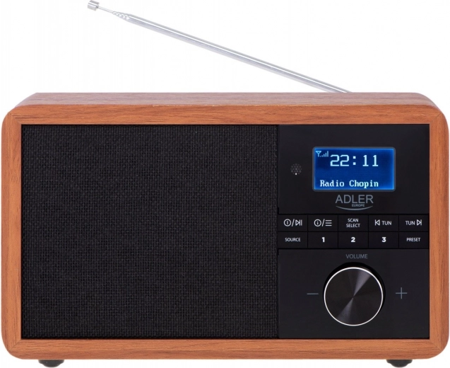 Elegantní dřevěná skříň a přehledný LCD displej