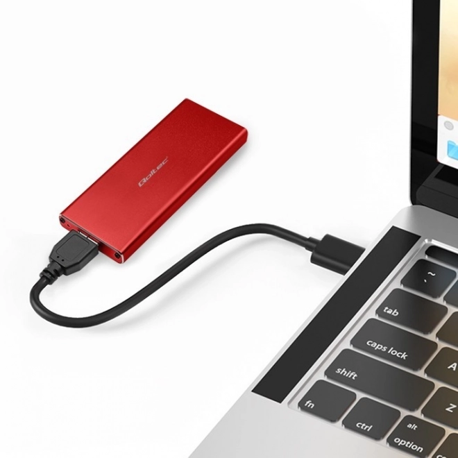 Red Aluminum M.2 SSD Enclosure with USB 3.0