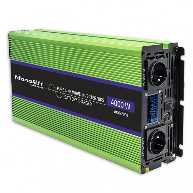 Inverter di tensione Qoltec Monolith a onda sinusoidale pura con display LCD