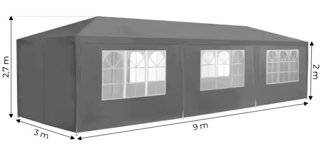 Tenda da Giardino MultiGarden Grigia con 8 Pareti