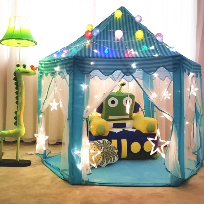Hexagonal Children's Tent for Home and Garden - Blue