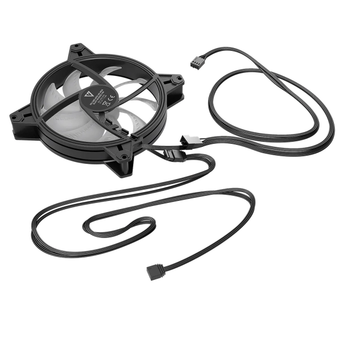 Tichý čierny ARGB ventilátor 140 mm s reverznými lopatkami